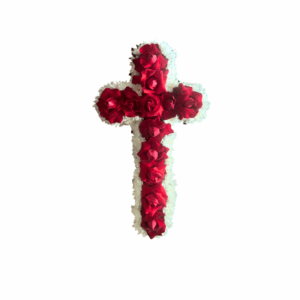 Coroa Cruz Flores Para Cemiterio - Rosas e Calabrias